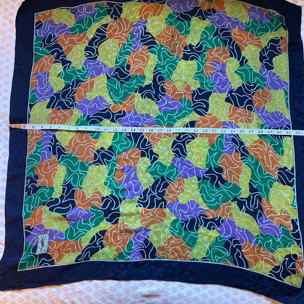 YSL Multicolor Abstract Scarf - Picture 5 of 6